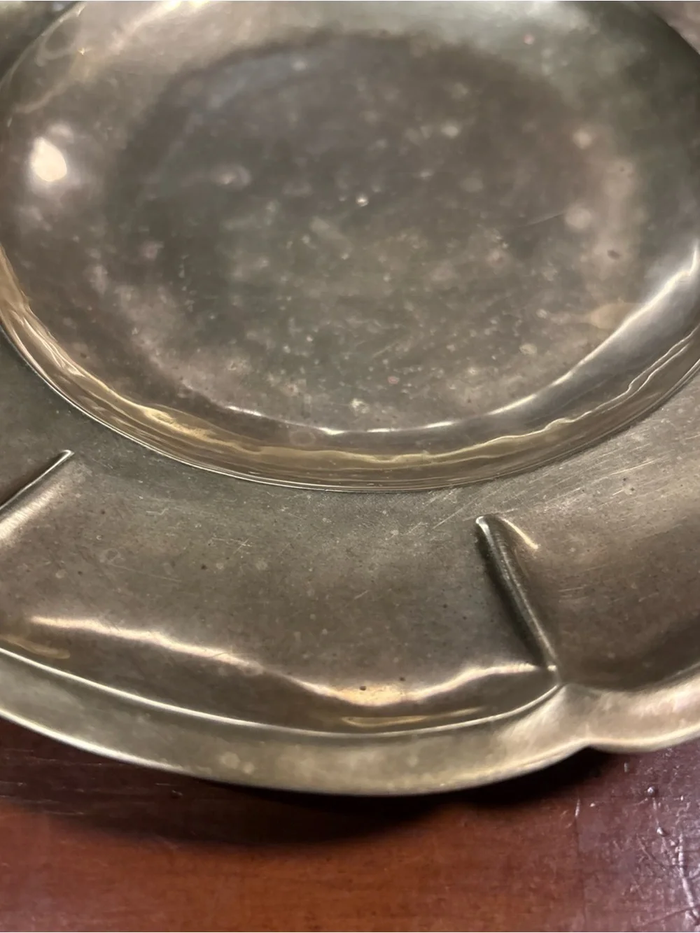 Vintage Brass Scalloped Edge 7.5” Dish Made In Mexico Pure Brass